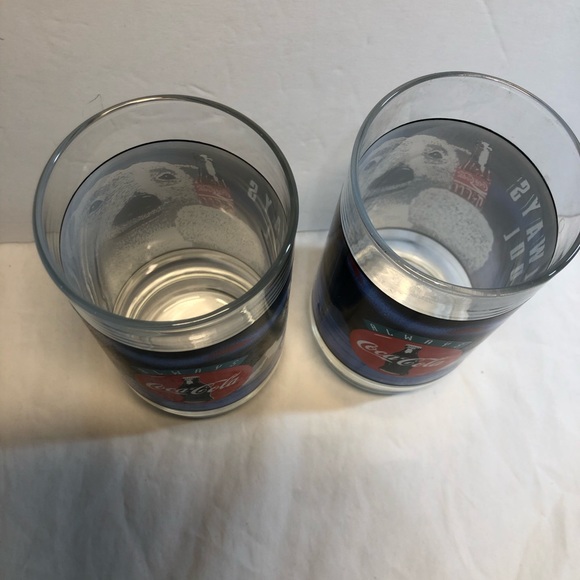Set of 2 Vintage Always Coca Cola Polar Bear Glasses 90’s Coke - Picture 4 of 8